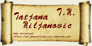 Tatjana Miljanović vizit kartica
